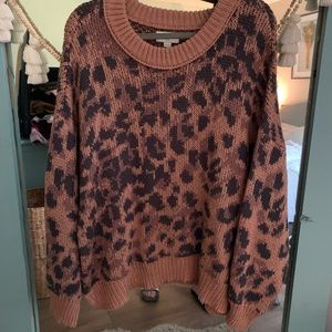 Aerie Leopard Print Sweater XL